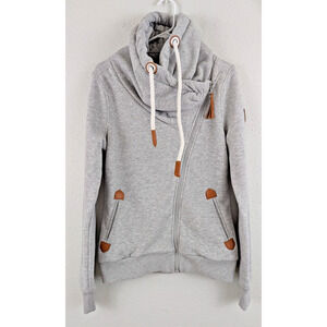 Wanakome sz S Sweatshirt Hoodie Jacket gray asymmetrical zip men 1764